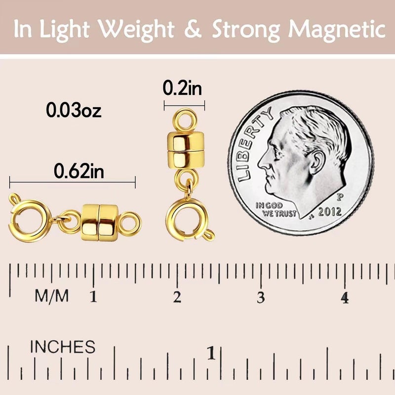 OHINGLT Strong Magnetic Necklace Clasps and Closures,Gold Plated Jewelry Clasps Converters for Bracelet Necklaces Chain - Image 3